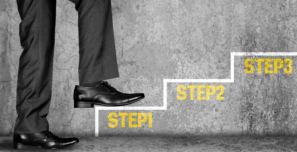 マーケティング計画の実行ステップ：着実にフェーズを上げる様子